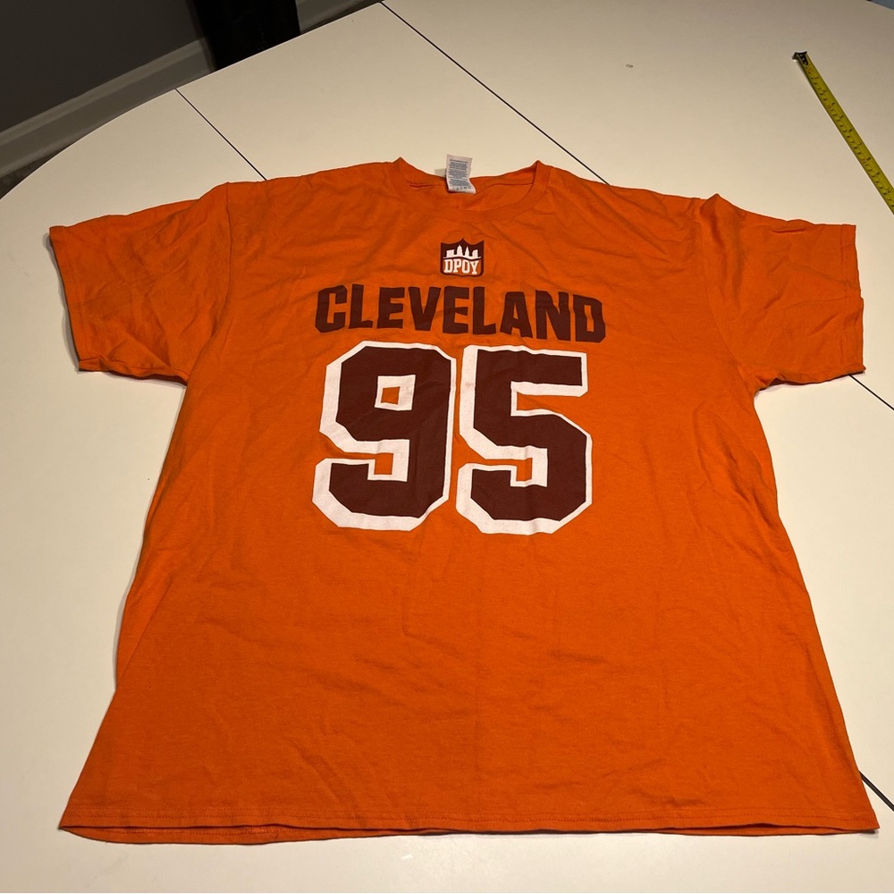 Cleveland Browns Myles Garrett DPOY 95 XL Orange tee shirt DE Sack King